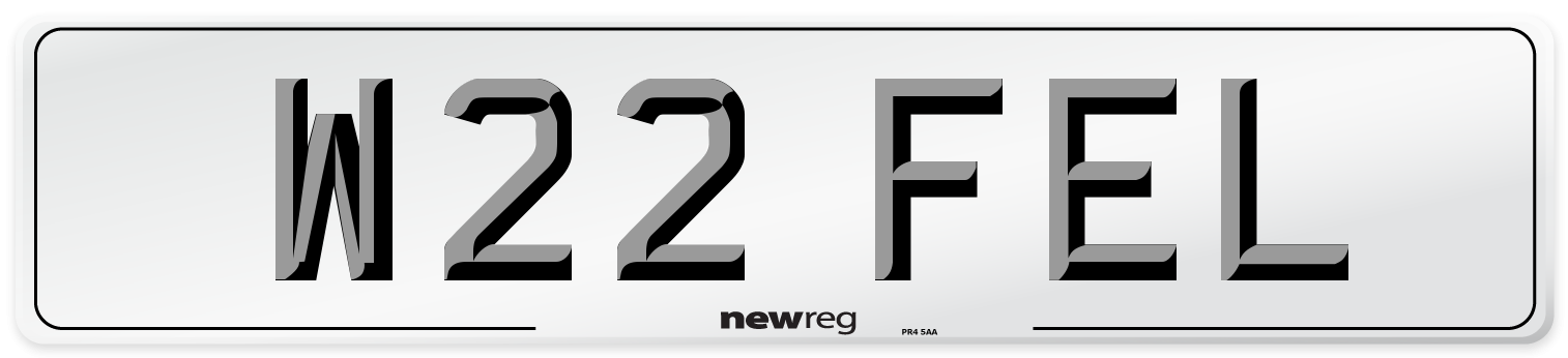 W22 FEL Number Plate from New Reg